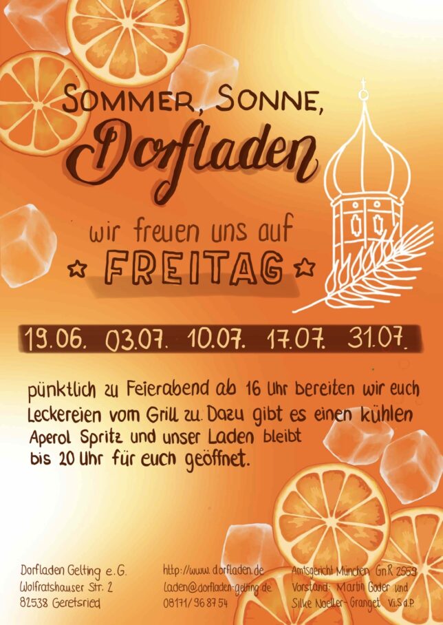 Aperol und Grill am Dorfladen