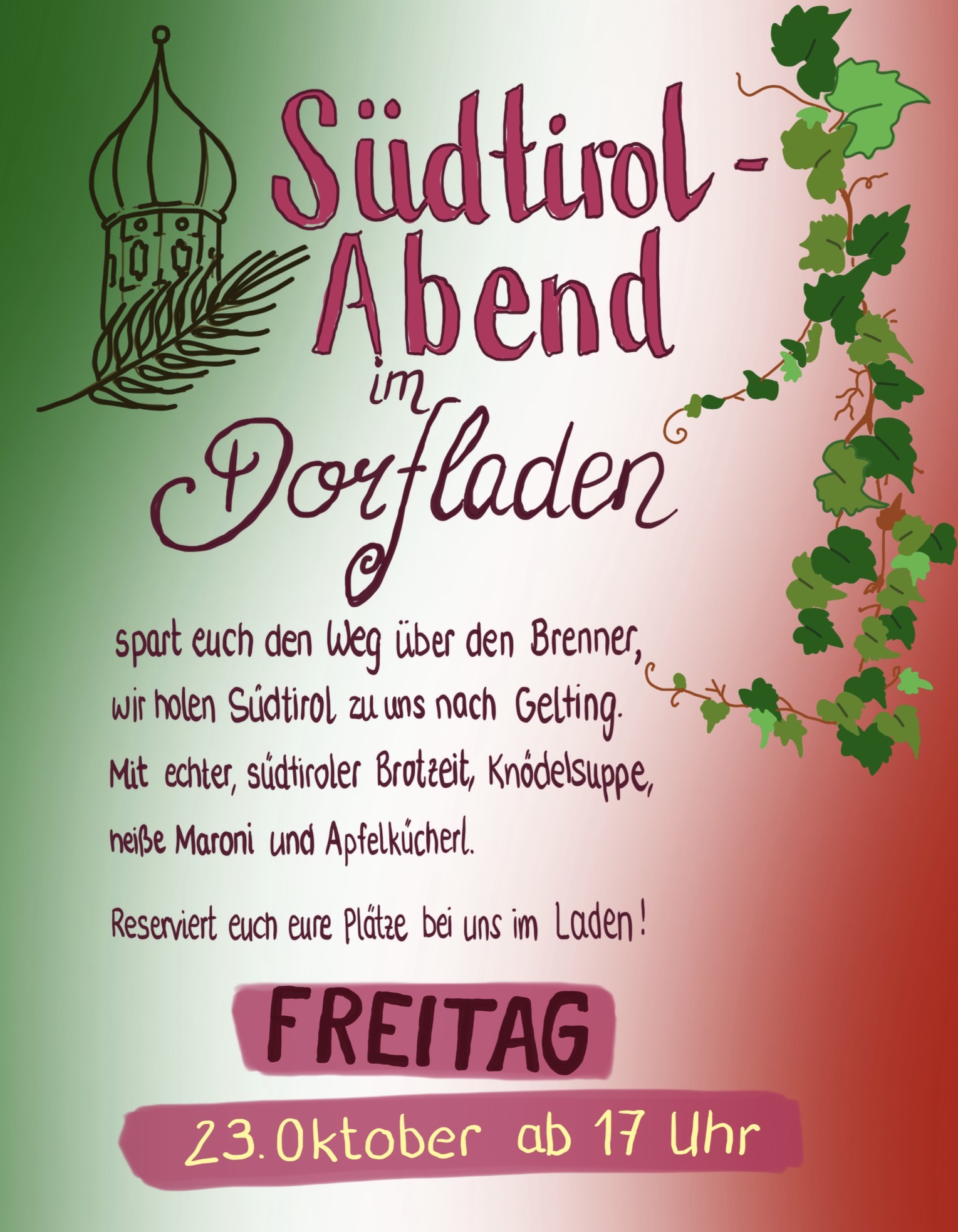 Südtirolabend im Dorfladen 23.10.26